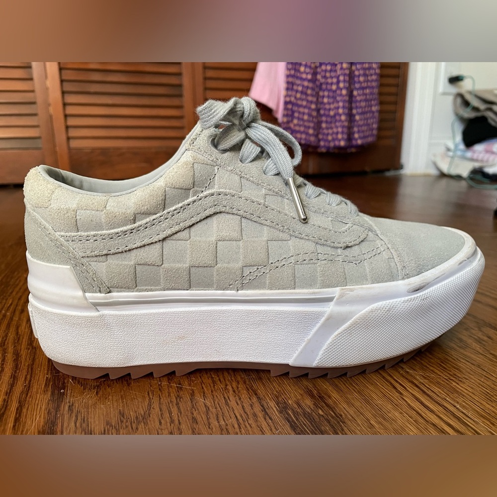 VANS platform sneaker Ice Blue Suede Classic Check size 7